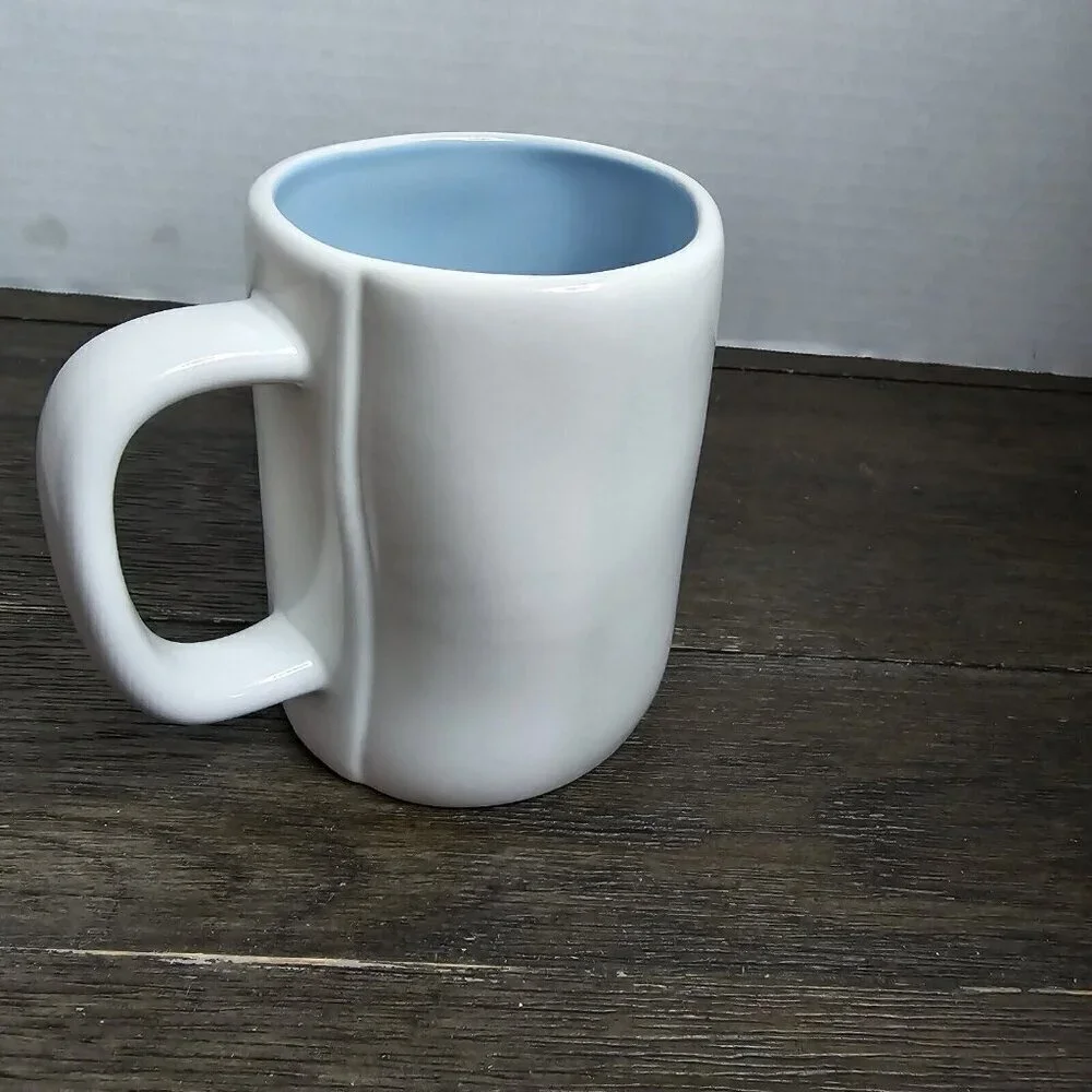 NWT Rae Dunn Artisan Egg Hunting Easter Mug Blue Interior 2021 Magenta